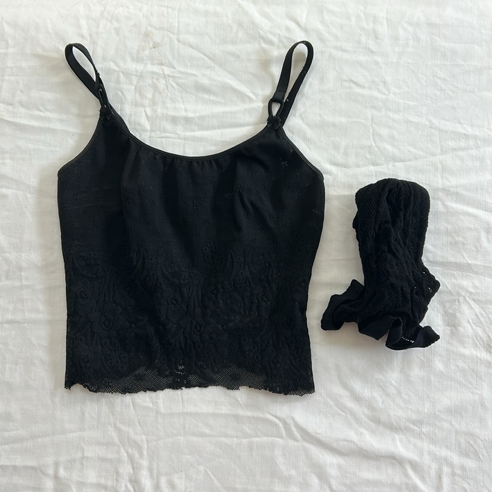 Y2K cami and lace tights set